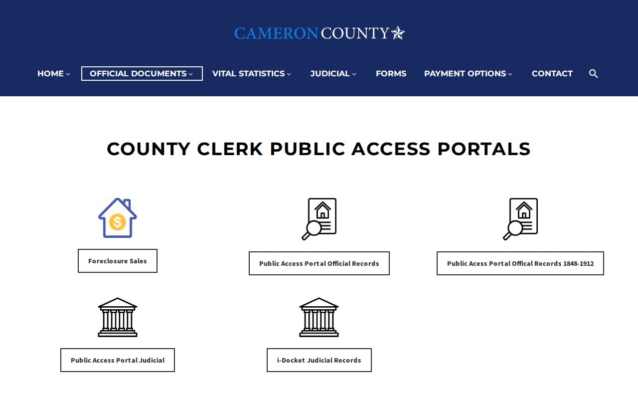 Cameron County court record search portal directory