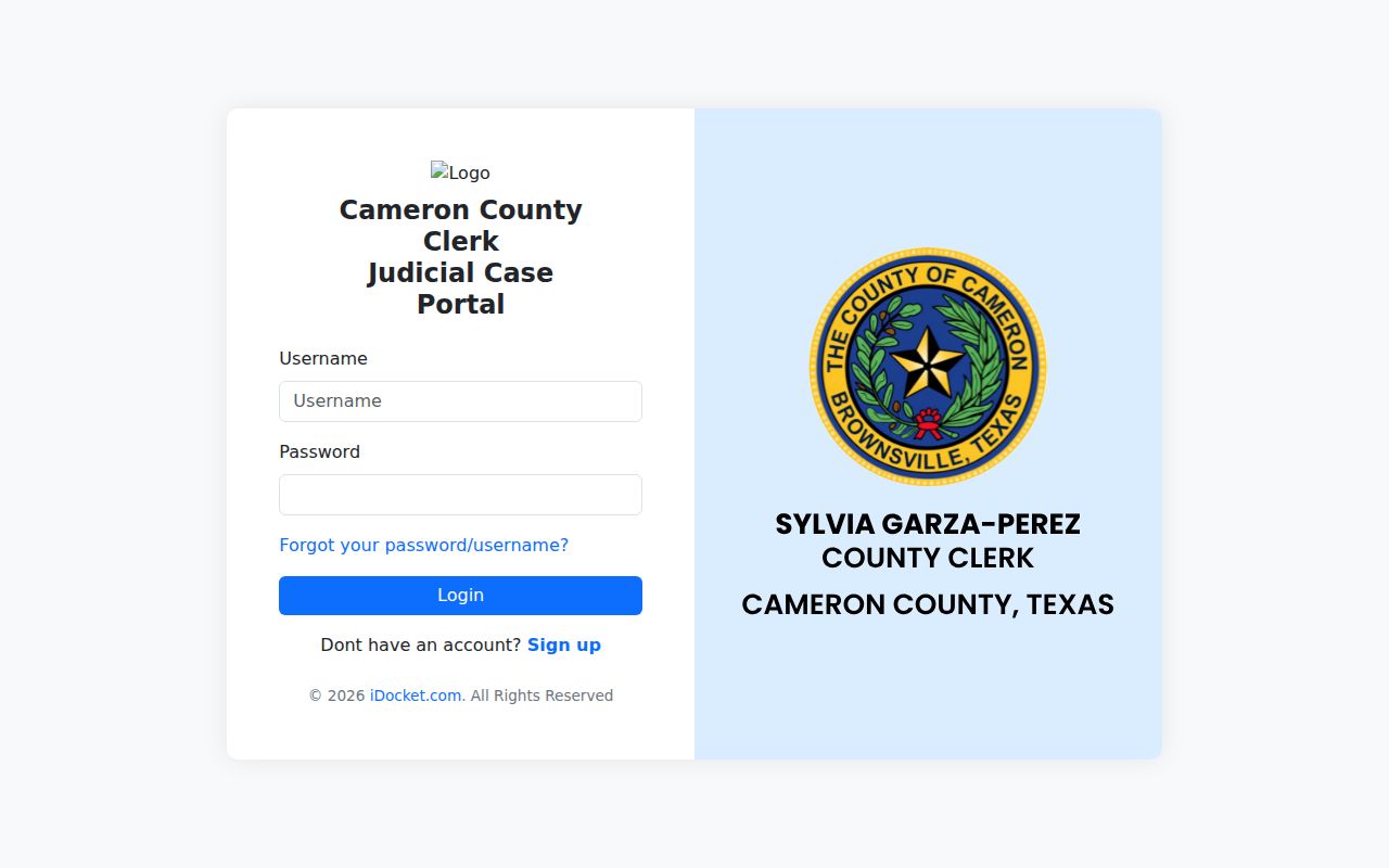 Cameron County court docket County Clerk judicial portal login